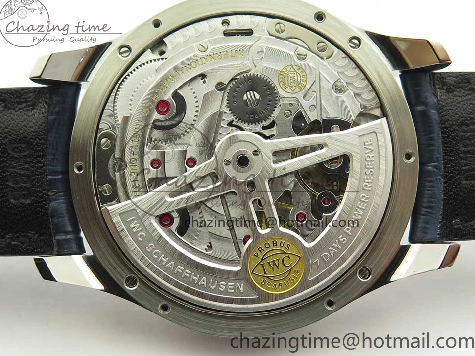 MIROTIME 0212 Affordable Portuguese Real PR Real Annual Calendar IW5035 ZF 1:1 Best Edition White Dial Blue Markers on Blue Leather Strap A 7143